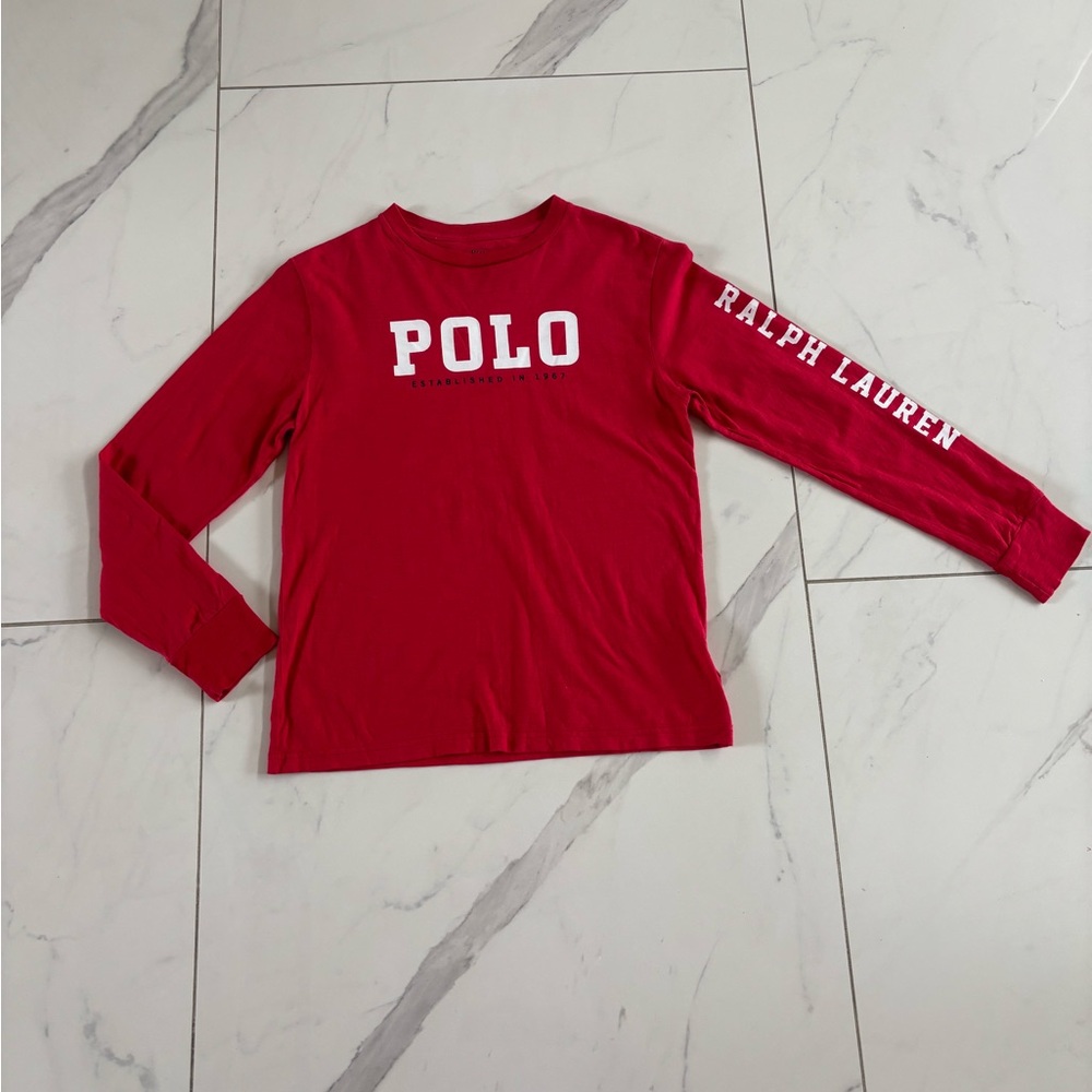 Polo by Ralph Lauren Kids Bold Red Long Sleeve Tee